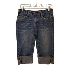 1955 Vintage Womens Size 7 Blue Solid Capri Jeans
